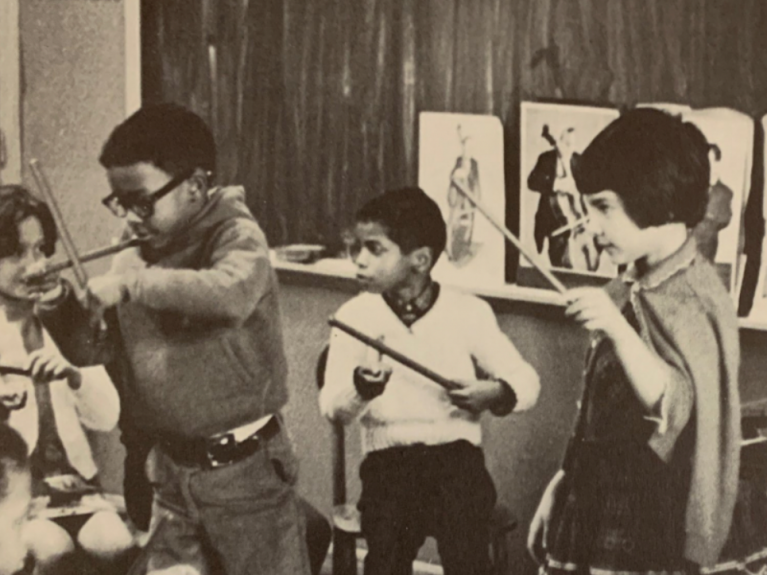 Early YA photograph of students engaging with music - c. 1969
